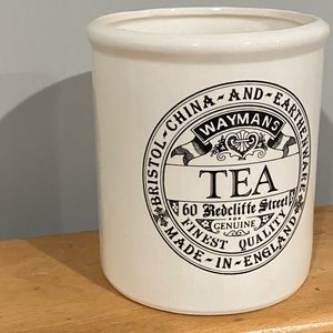 Farmhouse Pottery Grannycore Crock Utensils Holder Offwhite Tea England kitchen